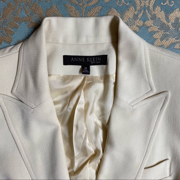 Anne Klein ivory coloured single breasted blazer - Picture 2 of 4